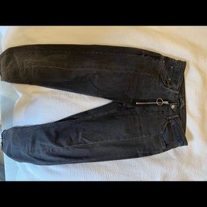 Dark Grey Zara Jeans with zipper detailing